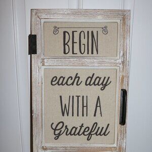 Rustic grateful sign 24x12 new open box